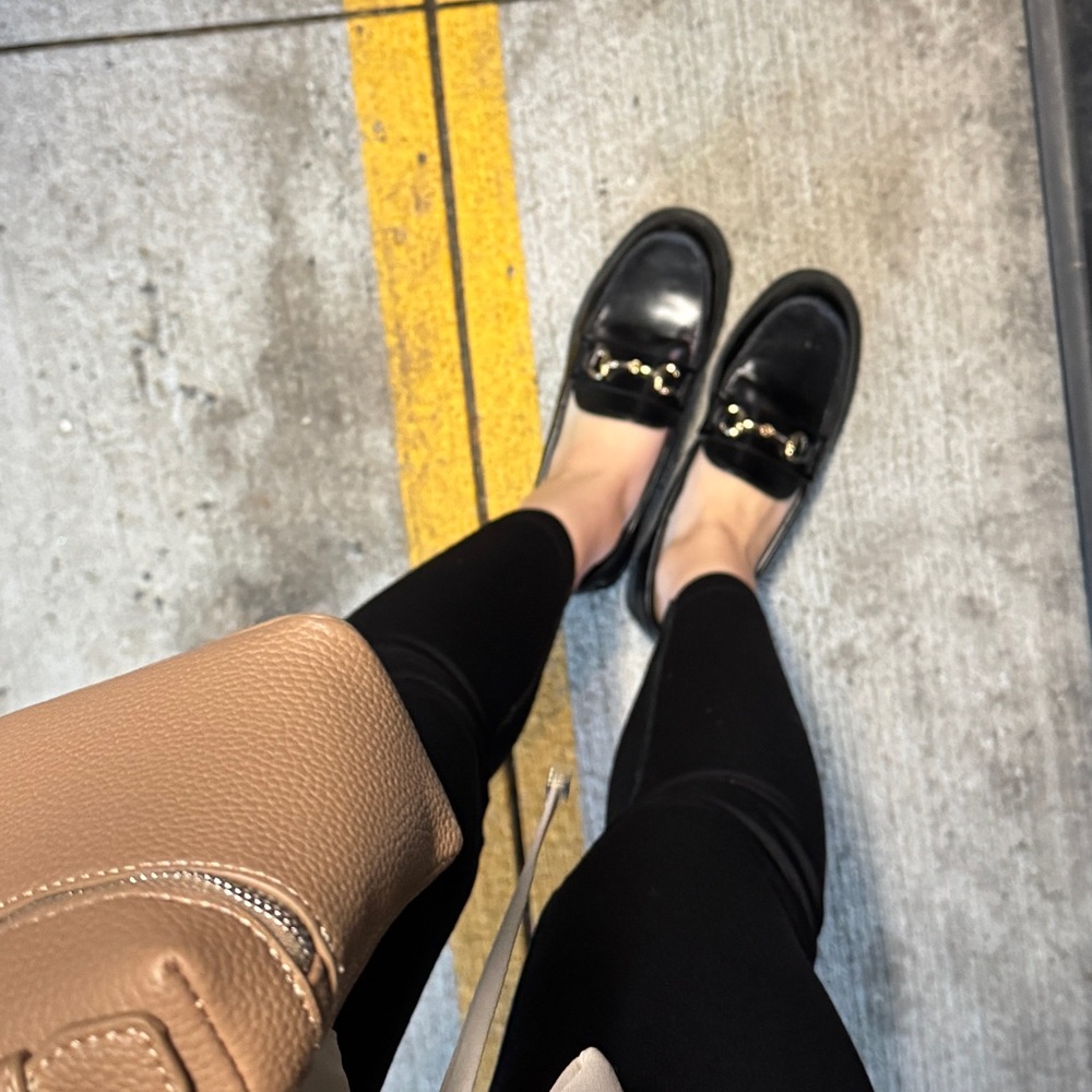 Black Loafers with Gold Accent - Picture 4 of 7